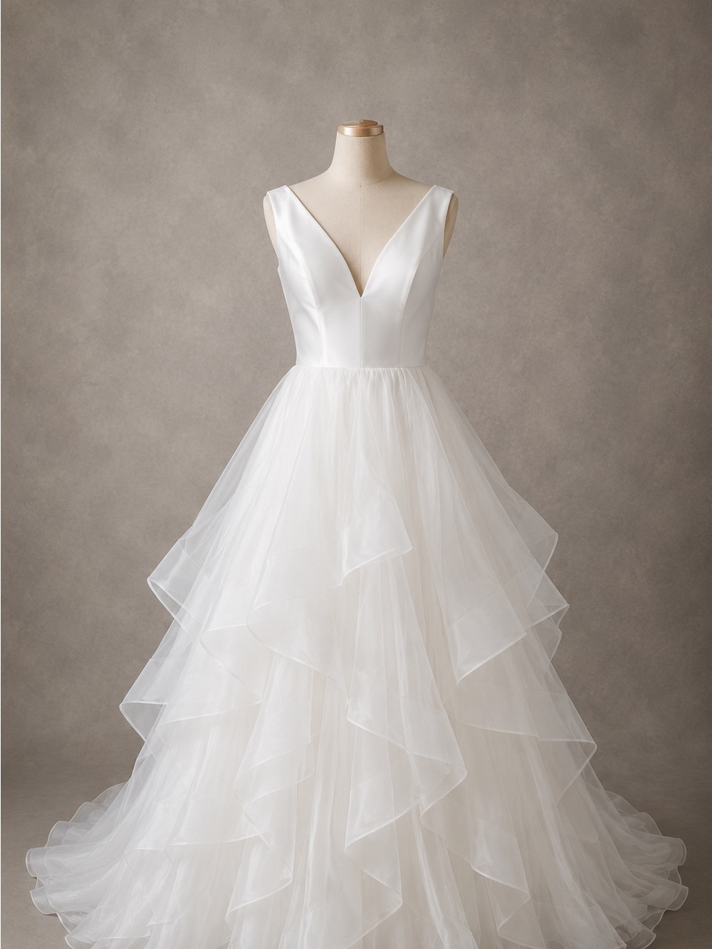 V-Neck Bridal Ballgown Wedding Dress | D4012